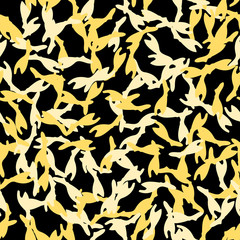 Urban UFO camouflage of various shades of black and yellow colors