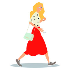 Smoking woman. Woman with a cigarette on isolated background. Vector illustration on white background in cartoon style