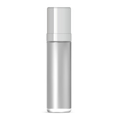 Glass Bottle. Serum Package Design. 3d Mockup Template. Skin Care Essence Package Concept. 3d Illustration for Advertizing Banner. Elegant White Perfume Container. Collection Concept.