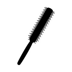 Black and white thin round comb silhouette