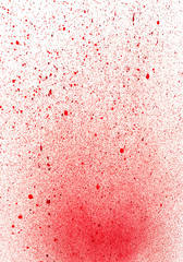 Spray paint splatter red texture. Drip air splash painted illustration. Graffiti wall surface. 