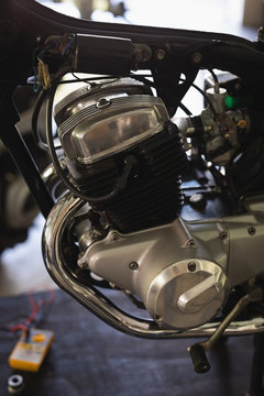 Close-up of motorbike engine