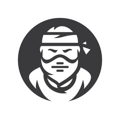 Robber. Masked criminal Vector silhouette sign