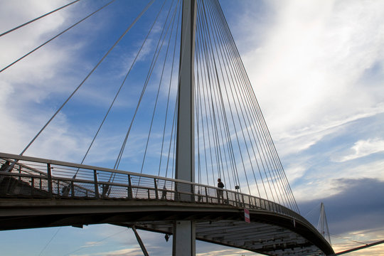 France, Strasbourg, 67, the Deux Rives bridge above the Rhin river