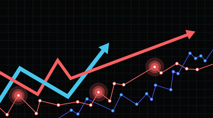 Abstract financial arrow graph. Vector illustration.