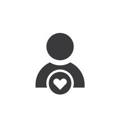 User icon with heart,  vector, illustration