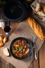 classic beef goulash with peppers and onions
