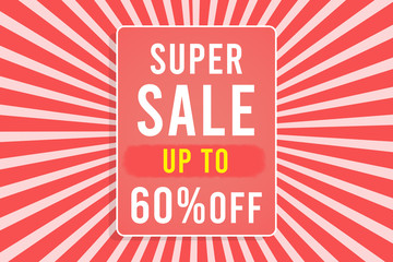 Super Sale up to 60% background illustration Stock Photo, sale concept