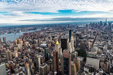 Skyline of skyscrapers in Manhattan, New York City, USA