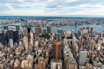 Skyline of skyscrapers in Manhattan, New York City, USA