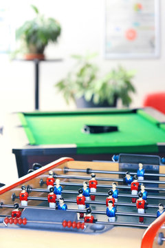 Games room, billiards and table football.