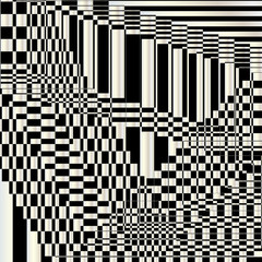 Abstract black and white checkered background. Geometric pattern with visual distortion effect. Optical illusion. Op art.