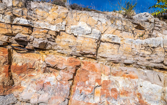 France, Drome, The Provencal Baronnies Regional Natural Park, limestone rock layers and marly rocks at Saint Jalle