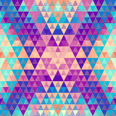 Seamless pattern of a triangles.. Aztec ornament. Vector image.