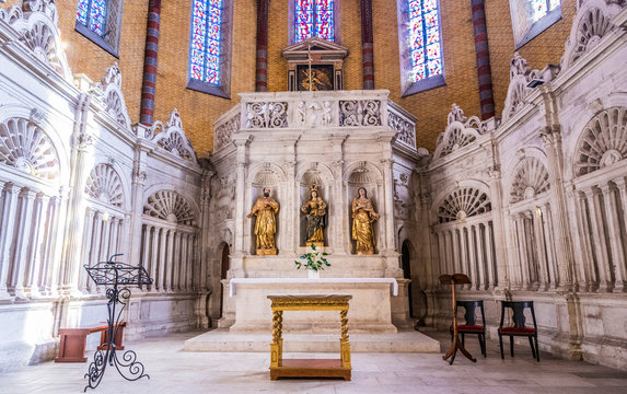 France, Tarn-et-Garonne, Saint Pierre of Moissac abbey (Saint James way), altarpiece and chancel (16th century)