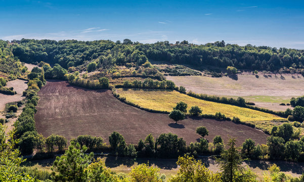France, Tam, (Saint James way), ploughed field at Cordes-sur-Ciel (Saint James way)