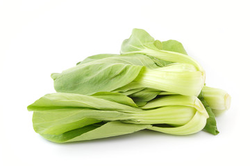 Green Bok choy vegetable isolated on white background