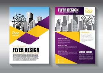 Brochure design, cover modern layout, annual report, poster, flyer in A4 with colorful triangles, geometric shapes for tech, science, market with light background