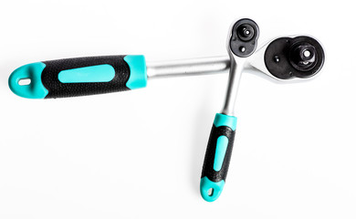 multi purpose tool kit. Chrome Vanadium Steel. metallized fix equipment. socket wrench isolated on white background. Iron tools set. copy space. Unmatched Quality