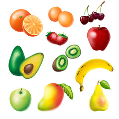 frame with fresh fruits and vegetables