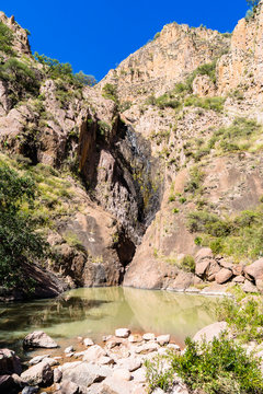 River and canyon, Rancho La Joya, Ranch John Wayne, Durango, Mexico, Central America