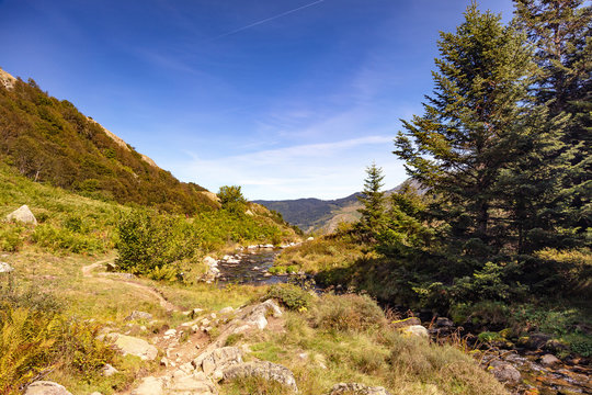 GR10, Hiking of tne Etang de Comte, Ariege Pyrenees, Occitanie, France