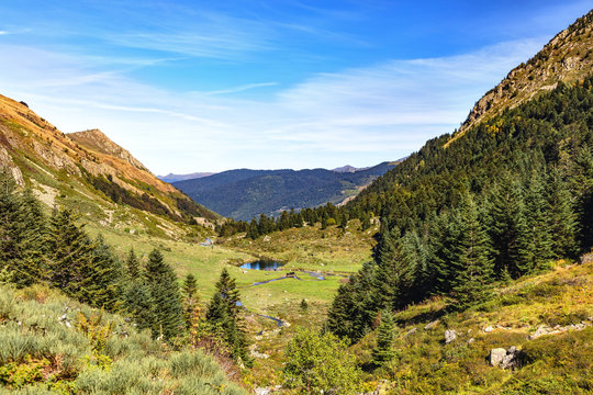GR10, Hiking of tne Etang de Comte, Ariege Pyrenees, Occitanie, France