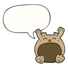 cartoon bear and speech bubble