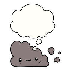 cute cartoon cloud and thought bubble