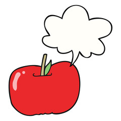 cartoon apple and speech bubble