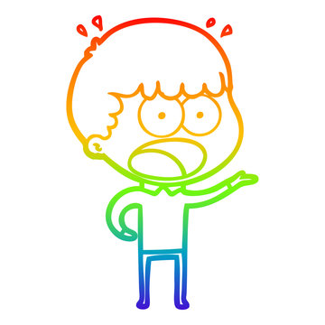 recommend clip art: rainbow gradient line drawing cartoon shocked man