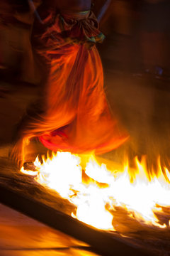 Walking on the fire ritual at night, kandy, Sri Lanka