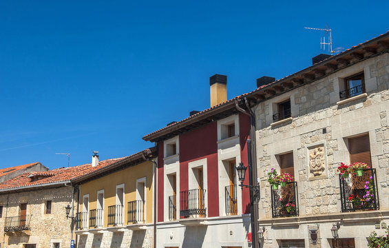 Spain, Autonomous community of Castile and Leon, province of Burgos, historical village of Silos, traditional houses