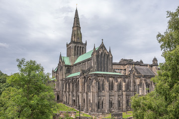 Fototapeta na wymiar Looking Down onto Glasgow Cathedral from the Necropolis.