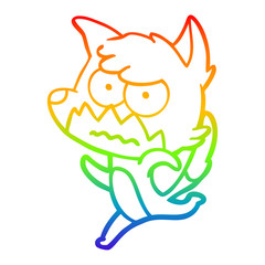 rainbow gradient line drawing cartoon annoyed fox