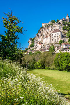France, Natural regional park Causses du Quercy, Lot, Alzou and Rocamadour canyon (Most Beautiful Village in France) Saint James way (12th-19th century)