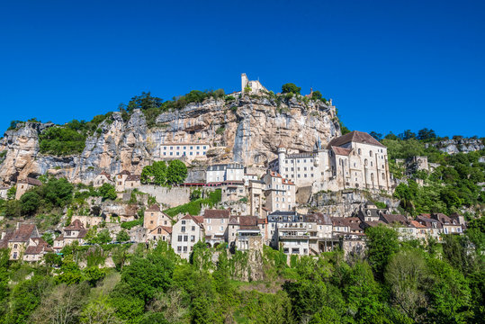France, Natural regional park Causses du Quercy, Lot, Rocamadour (Most Beautiful Village in France) Saint James way, (12th-19th century)