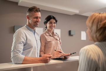Woman before having consultation with plastic surgeon