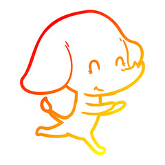 Obraz premium warm gradient line drawing cute cartoon elephant