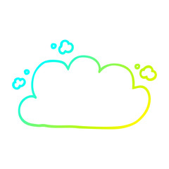 cold gradient line drawing cartoon storm cloud