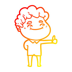 warm gradient line drawing cartoon friendly man