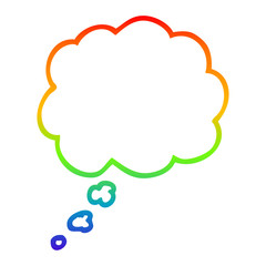 rainbow gradient line drawing cartoon expression bubble
