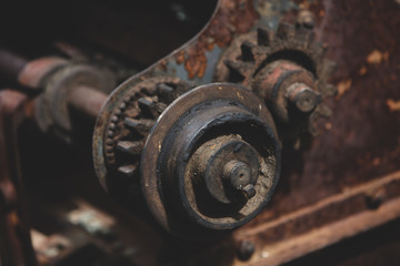 old manual mechanism for pressing grapes