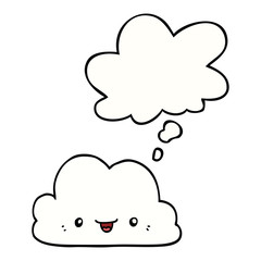 cute cartoon cloud and thought bubble