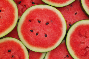 Ripe sliced watermelon background