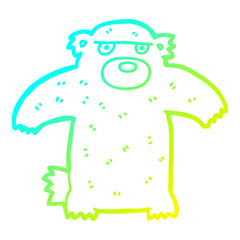 cold gradient line drawing cartoon bear