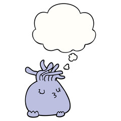 cartoon sea anemone and thought bubble