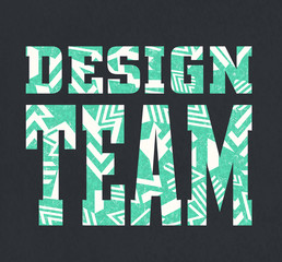 `design team` font with geometric pattern
