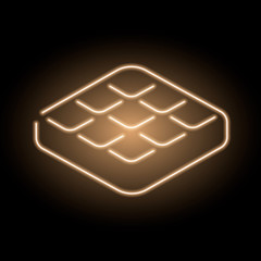 neon icon of belgian homemade crispy waffles