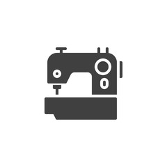 Sewing machine vector icon. filled flat sign for mobile concept and web design. Electric sewing machine glyph icon. Tailoring symbol, logo illustration. Vector graphics